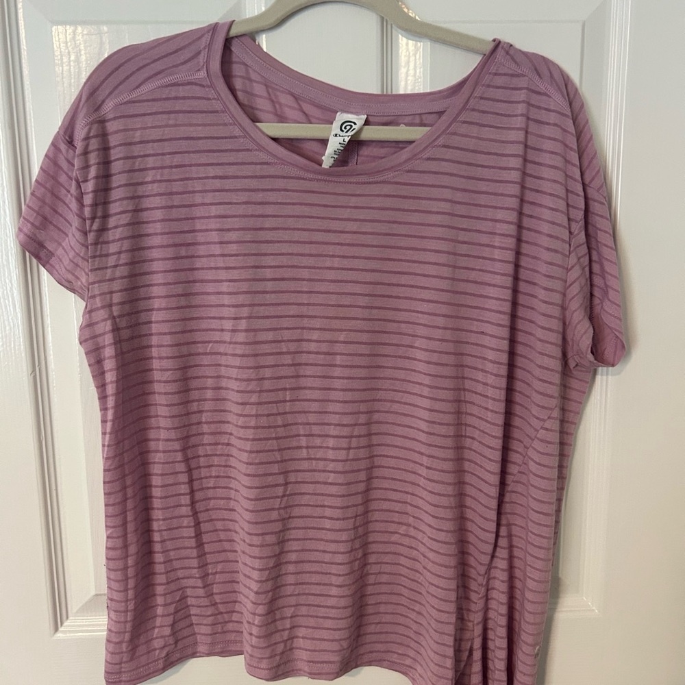Champion Lavender Striped Short Sleeve Tee